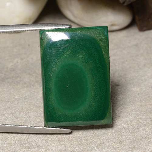 Malachite naturale verde da 17,71 ct, baguette, opaco