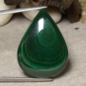 Malachite naturale verde da 36,65 ct, taglio a pera, opaco