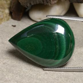 Malachite naturale verde da 36,65 ct, taglio a pera, opaco