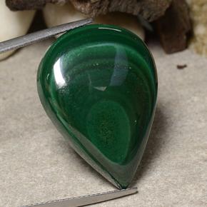 Malachite naturale verde da 36,65 ct, taglio a pera, opaco