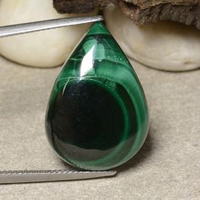 Malachite naturale verde da 26,48 ct, taglio a pera, opaco