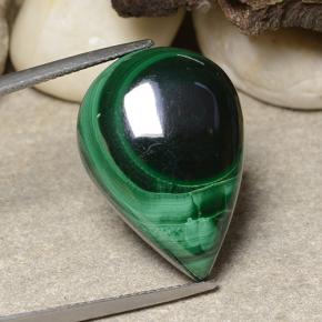 Malachite naturale verde da 26,48 ct, taglio a pera, opaco