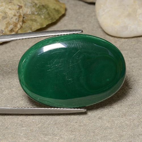 Malachite Verde medio naturale da 39.90 ct, Taglio ovale, Opaco