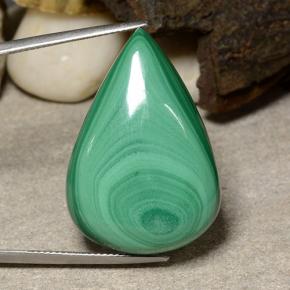 Malachite naturale verde da 53,85 ct, taglio a pera, opaco
