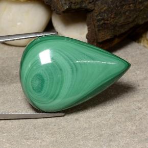 Malachite naturale verde da 53,85 ct, taglio a pera, opaco