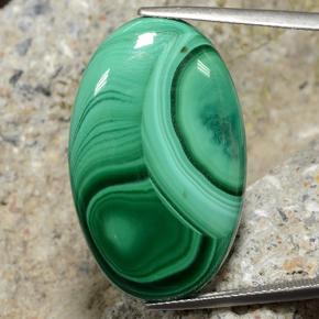 Malachite naturale verde da 34,94 ct, taglio ovale, opaco