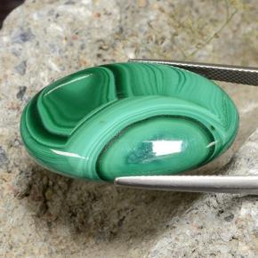Malachite naturale verde da 34,94 ct, taglio ovale, opaco