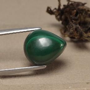 Malachite naturale verde da 5,60 ct, taglio a pera, opaco