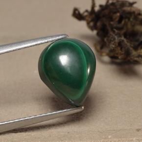 Malachite naturale verde da 5,60 ct, taglio a pera, opaco