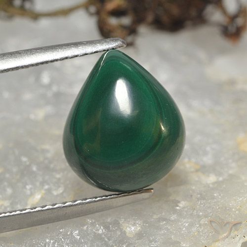 8.54ct Naturale Verde Malachite, Forma a pera, Opaco