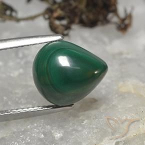 Malachite Verde naturale da 8.54 ct, Forma a pera, Opaco