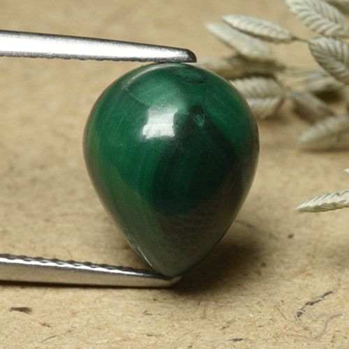 6.60ct Naturale Verde Malachite, Forma a pera, Opaco