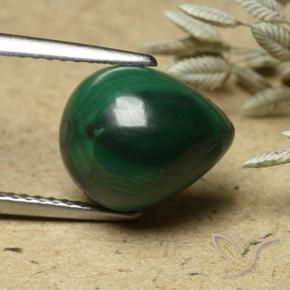 Malachite Verde naturale da 6.60 ct, Forma a pera, Opaco