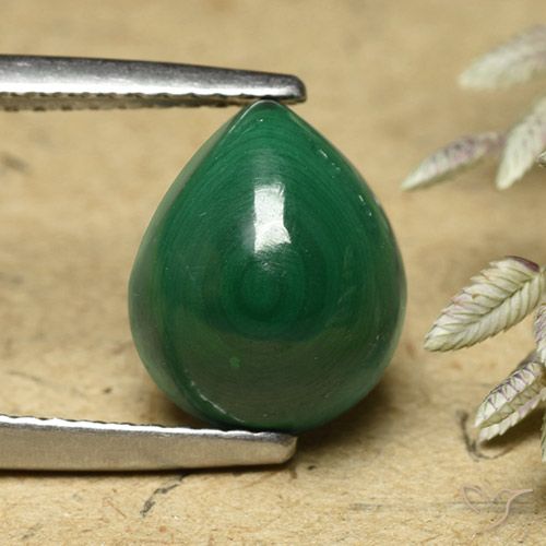 5.86ct Naturale Verde Malachite, Forma a pera, Opaco