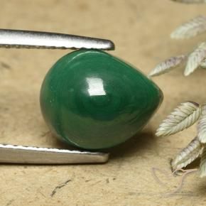 Malachite Verde naturale da 5.86 ct, Forma a pera, Opaco