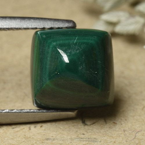 6.82ct Naturale Verde Pino Malachite, Quadrato, Opaco