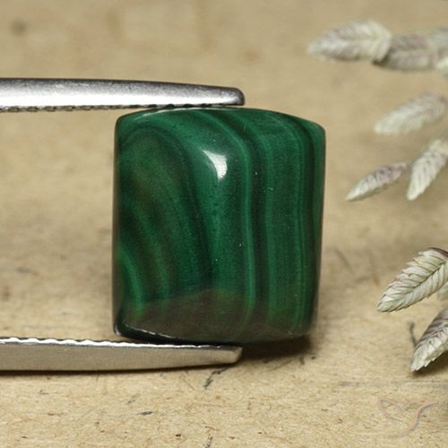 8.76ct Naturale Verde medio Malachite, Taglio a baguette, Opaco