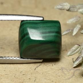 Malachite Verde medio naturale da 8.76 ct, Taglio a baguette, Opaco
