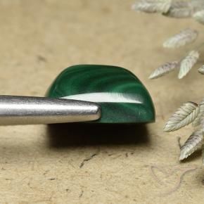 Malachite Verde medio naturale da 8.76 ct, Taglio a baguette, Opaco
