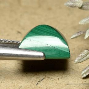 Malachite Verde medio naturale da 8.42 ct, Taglio a baguette, Opaco