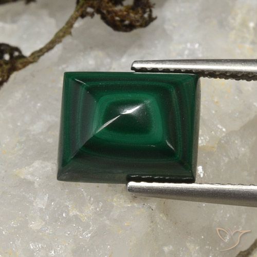 6.17ct Naturale Verde medio Malachite, Taglio a baguette, Opaco