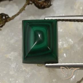Malachite Verde medio naturale da 6.17 ct, Taglio a baguette, Opaco