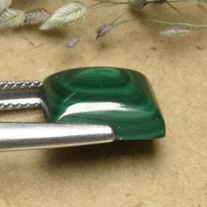 Malachite naturale verde da 8,08 ct, quadrato, opaco