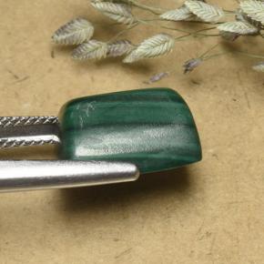 Malachite naturale verde da 12,75 ct, baguette, opaco