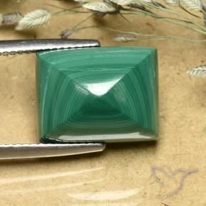 Malachite Verde naturale da 16.70 ct, Taglio a baguette, Opaco