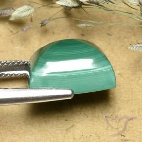 Malachite Verde naturale da 16.70 ct, Taglio a baguette, Opaco