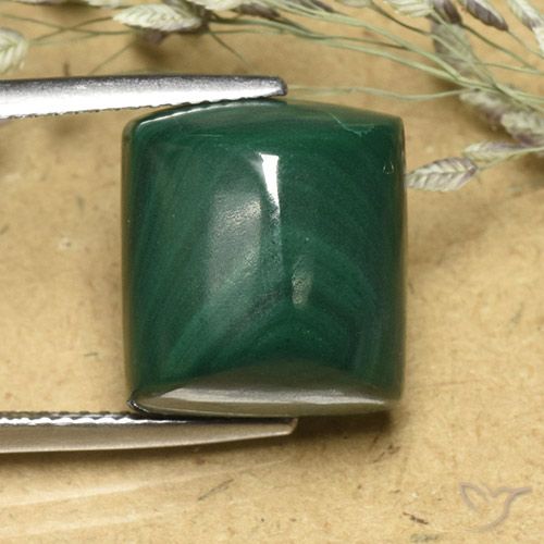 20.38ct Naturale Verde medio Malachite, Taglio a baguette, Opaco