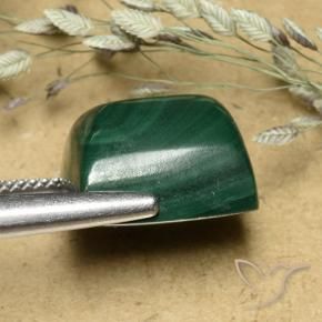 Malachite Verde medio naturale da 20.38 ct, Taglio a baguette, Opaco