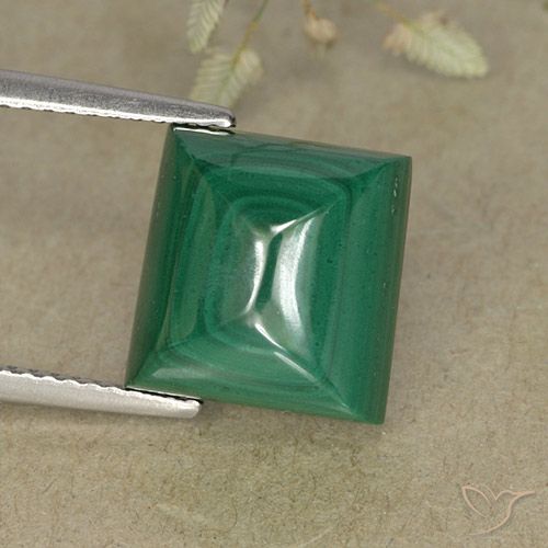 9.52ct Naturale Verde Malachite, Quadrato, Opaco