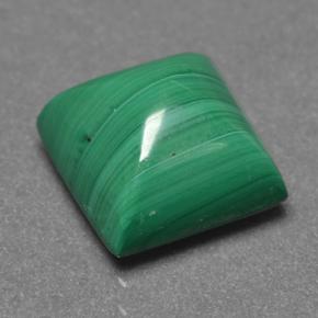 Malachite naturale verde da 4,58 ct, quadrato, opaco