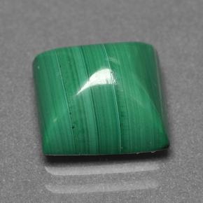 Malachite naturale verde da 4,58 ct, quadrato, opaco