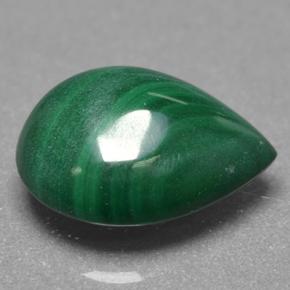 Malachite naturale verde da 3,90 ct, taglio a pera, opaco