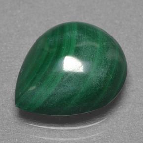 Malachite naturale verde da 3,90 ct, taglio a pera, opaco