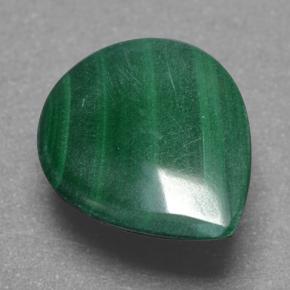 Malachite naturale verde da 3,90 ct, taglio a pera, opaco