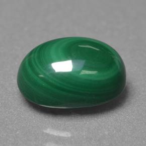 Malachite naturale verde da 4,40 ct, taglio ovale, opaco