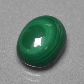 Malachite naturale verde da 4,40 ct, taglio ovale, opaco