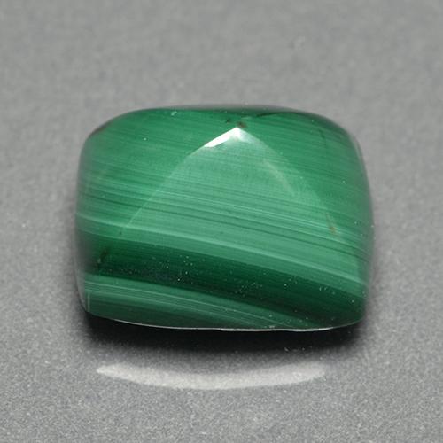 Malachite naturale verde da 7,49 ct, taglio a cuscino, opaco