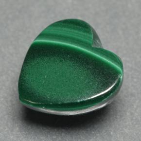 Malachite naturale verde da 2,84 ct, a forma di cuore, opaco