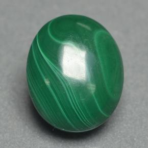 Malachite Verde multicolore naturale da 3.90 ct, Taglio ovale, Opaco