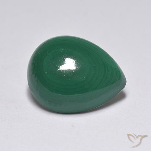 Malachite Verde medio naturale da 3.26 ct, Forma a pera, Opaco