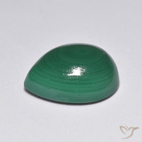 Malachite Verde medio naturale da 3.26 ct, Forma a pera, Opaco