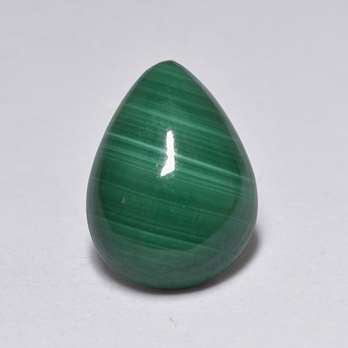 Malachite naturale verde da 2,51 ct, taglio a pera, opaco