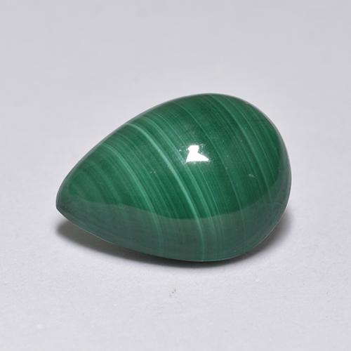 Malachite naturale verde da 2,51 ct, taglio a pera, opaco