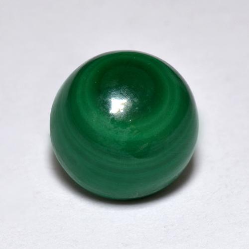 Malachite naturale verde da 2,28 ct, taglio rotondo, opaco