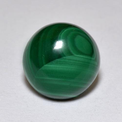 Malachite naturale verde da 2,32 ct, taglio rotondo, opaco