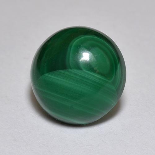 Malachite naturale verde da 2,32 ct, taglio rotondo, opaco